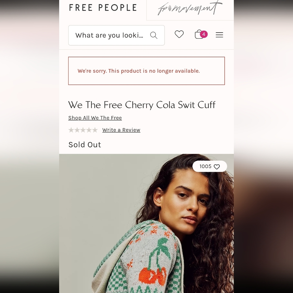 We The Free Cherry Cola Swit Cuff NWOT - Picture 5 of 5